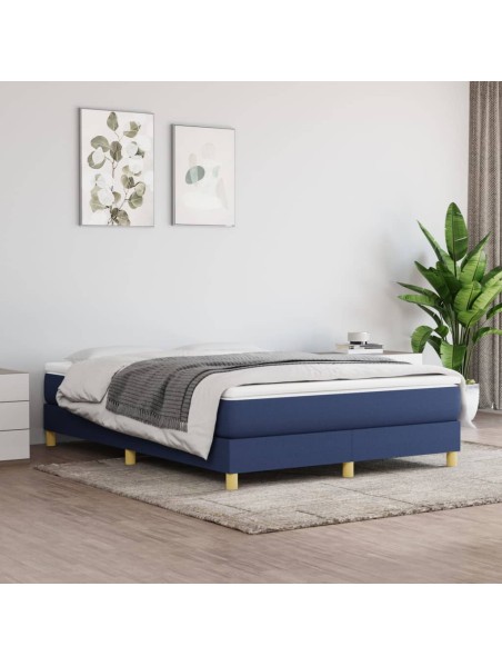 Boxspringbett Blau 140x190 cm Stoff