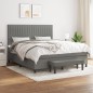 Boxspringbett mit Matratze Dunkelgrau 180x200 cm Stoff