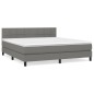 Boxspringbett mit Matratze Dunkelgrau 160x200 cm Stoff