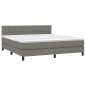 Boxspringbett mit Matratze Dunkelgrau 160x200 cm Stoff