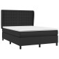 Boxspringbett mit Matratze Schwarz 140x200 cm Kunstleder