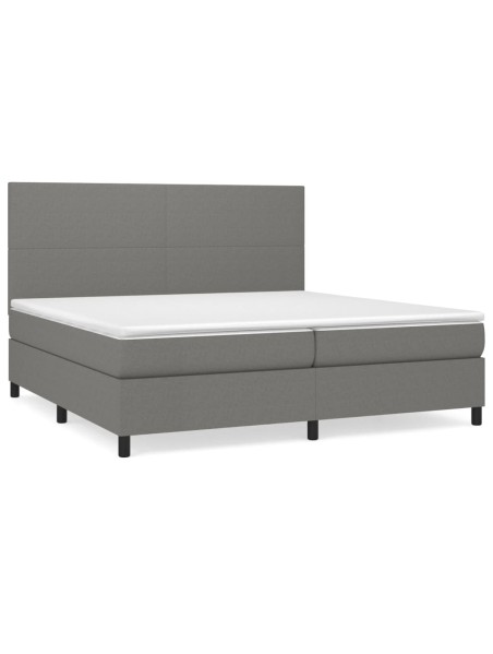 Boxspringbett mit Matratze Dunkelgrau 200x200 cm Stoff