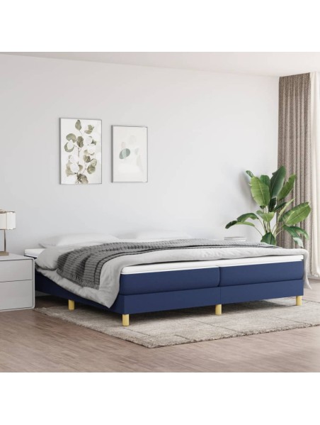 Boxspringbett Blau 200x200 cm Stoff