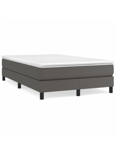 Boxspringbett Grau 120x200 cm Kunstleder