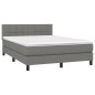 Boxspringbett mit Matratze Dunkelgrau 140x200 cm Stoff