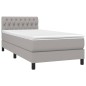 Boxspringbett mit Matratze Hellgrau 90x200 cm Stoff