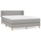 Boxspringbett mit Matratze Hellgrau 140x190 cm Stoff