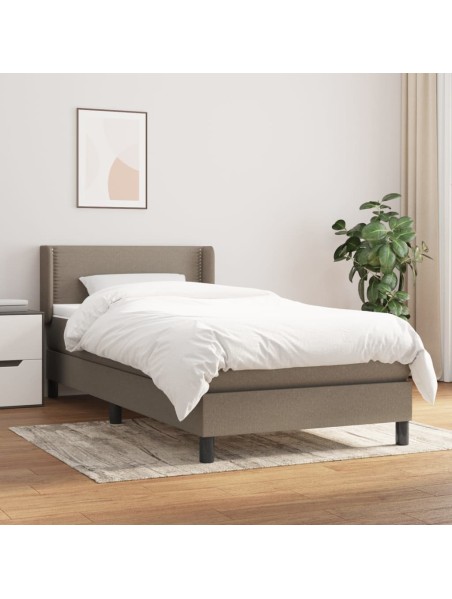 Boxspringbett mit Matratze Taupe 90x200 cm Stoff