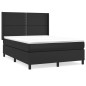 Boxspringbett mit Matratze Schwarz 140x190 cm Kunstleder