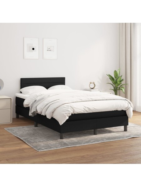 Boxspringbett mit Matratze Schwarz 120x200 cm Stoff