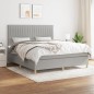 Boxspringbett mit Matratze Hellgrau 180x200 cm Stoff