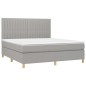 Boxspringbett mit Matratze Hellgrau 180x200 cm Stoff