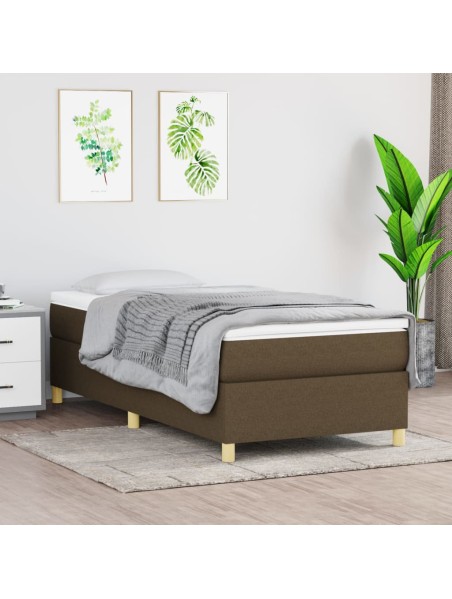 Boxspringbett Dunkelbraun 100x200 cm Stoff