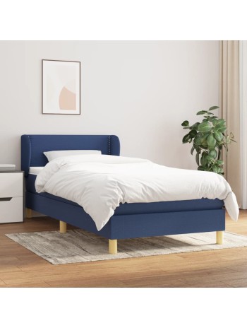 Boxspringbett mit Matratze Blau 90x200 cm Stoff