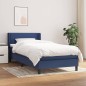 Boxspringbett mit Matratze Blau 90x200 cm Stoff