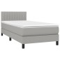 Boxspringbett mit Matratze & LED Hellgrau 100x200 cm Stoff