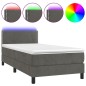 Boxspringbett mit Matratze & LED Dunkelgrau 80x200 cm Samt