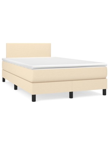 Boxspringbett mit Matratze Creme 120x200 cm Stoff