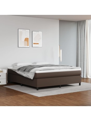 Boxspringbett mit Matratze Braun 160x200 cm Kunstleder