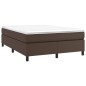 Boxspringbett mit Matratze Braun 160x200 cm Kunstleder