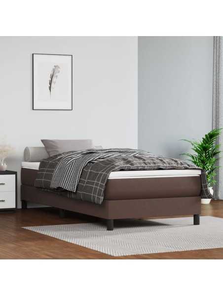 Boxspringbett Braun 90x190 cm Kunstleder