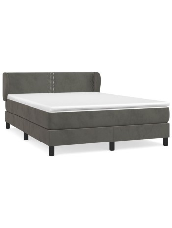 Boxspringbett mit Matratze Dunkelgrau 140x200 cm Samt