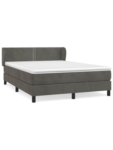 Boxspringbett mit Matratze Dunkelgrau 140x200 cm Samt