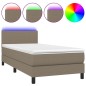 Boxspringbett mit Matratze & LED Taupe 80x200 cm Stoff