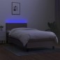 Boxspringbett mit Matratze & LED Taupe 80x200 cm Stoff