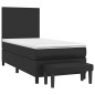 Boxspringbett mit Matratze Schwarz 100x200 cm Kunstleder