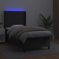 Boxspringbett mit Matratze & LED Schwarz 100x200 cm Kunstleder