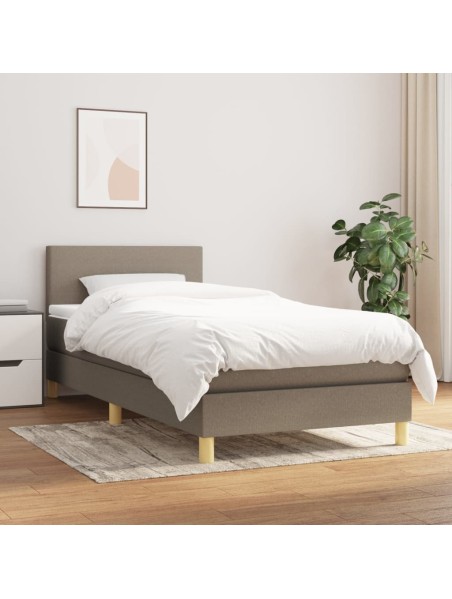 Boxspringbett mit Matratze Taupe 80x200 cm Stoff