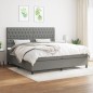 Boxspringbett mit Matratze Dunkelgrau 200x200 cm Stoff