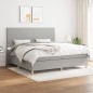 Boxspringbett mit Matratze Hellgrau 200x200 cm Stoff