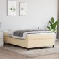 Boxspringbett Creme 120x200 cm Stoff