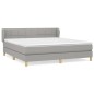 Boxspringbett mit Matratze Hellgrau 160x200 cm Stoff