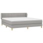 Boxspringbett mit Matratze Hellgrau 160x200 cm Stoff