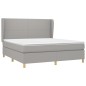 Boxspringbett mit Matratze Hellgrau 160x200 cm Stoff