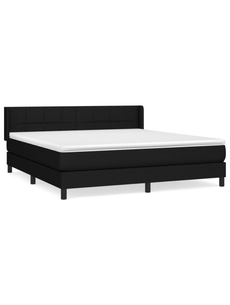 Boxspringbett mit Matratze Schwarz 160x200 cm Stoff