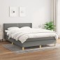 Boxspringbett mit Matratze Dunkelgrau 140x200 cm Stoff