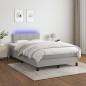 Boxspringbett mit Matratze & LED Hellgrau 120x200 cm Stoff