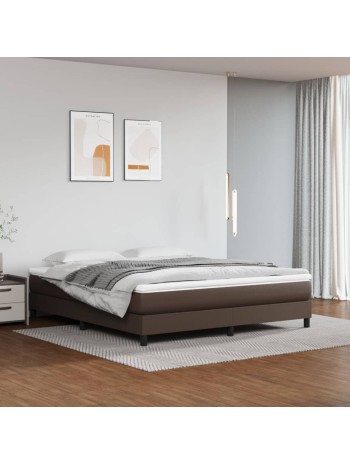 Boxspringbett mit Matratze Braun 180x200 cm Kunstleder