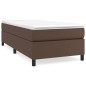 Boxspringbett mit Matratze Braun 90x200 cm Kunstleder