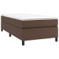 Boxspringbett mit Matratze Braun 90x200 cm Kunstleder