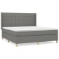 Boxspringbett mit Matratze Dunkelgrau 160x200 cm Stoff