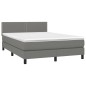 Boxspringbett mit Matratze & LED Dunkelgrau 140x200 cm Stoff