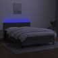 Boxspringbett mit Matratze & LED Dunkelgrau 140x200 cm Stoff