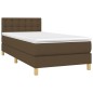 Boxspringbett mit Matratze & LED Dunkelbraun 100x200 cm Stoff