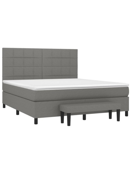 Boxspringbett mit Matratze Dunkelgrau 160x200 cm Stoff