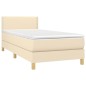 Boxspringbett mit Matratze Creme 90x190 cm Stoff